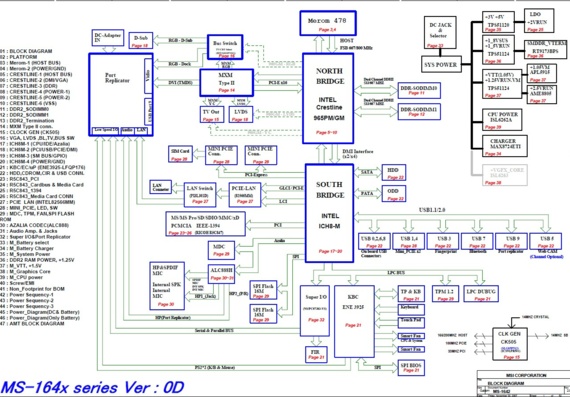 MSI MS-164x (MS-1642) - rev 0D - Motherboard Diagram